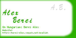 alex berei business card